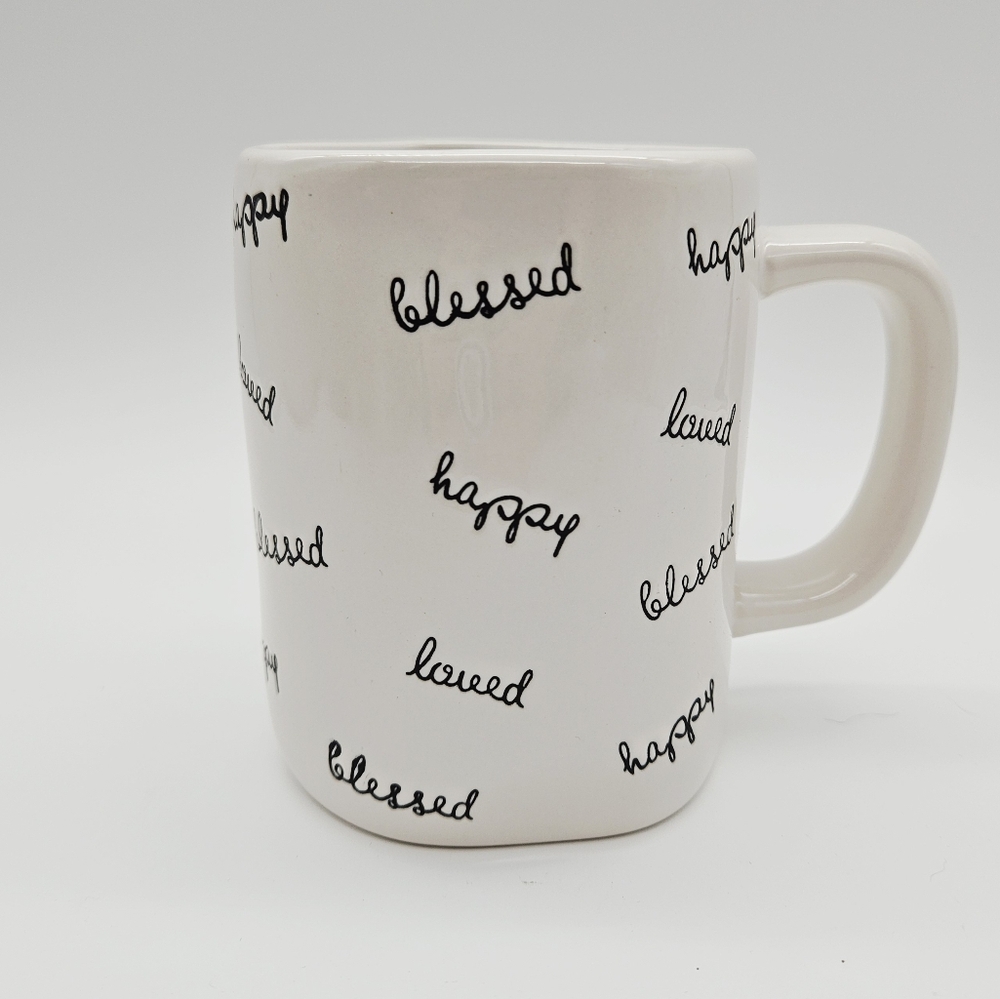 RAE DUNN | Artisan Collection "happy loved blessed" coffee mug